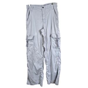 American Eagle Cargo Pants Women's 4R Blue Super High Rise Baggy Beach Summer